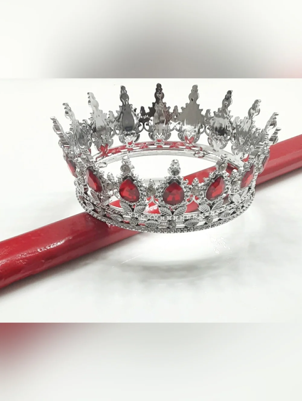 The Crown Kids Silver Crown with Red Gem Accents